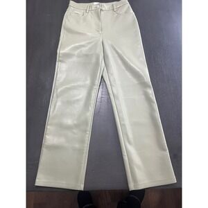 Wilfred Faux Leather Pants Sage Green High‎ Rise Straight Leg Women's Size 0
